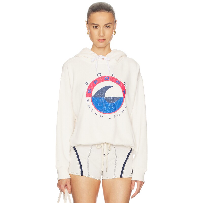 Polo Ralph Lauren夏季新品白色卫衣印花连帽休闲长袖REVOLVE
