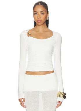 SNDYS ASHLEY 低圆领上装 白色 y2k辣妹风REVOLVE小众新款