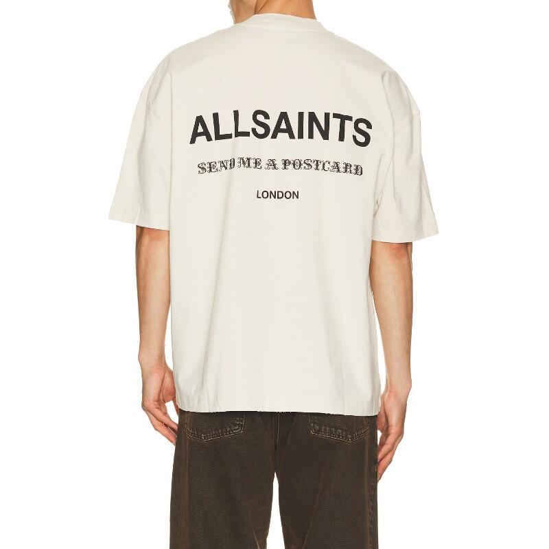 ALLSAINTS米白色上装印花酷飒风宽松短款T恤早秋新品REVOLVE