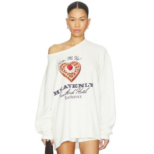 Boys Lie睡衣上装白色y2k辣妹风性感斜肩宽松上衣REVOLVE小众新款