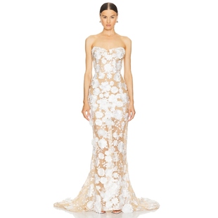 JASMINE Banco BRIDAL 长裙 y2k辣妹风REVOLVE小 Bronx 白色 and