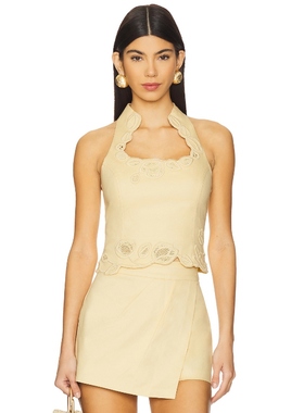 Cult Gaia RUTHIE 无袖上装 柠檬色 性感REVOLVE小众新款