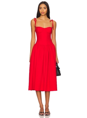 MORE TO COME THERESA 裙子红色REVOLVE小众新款