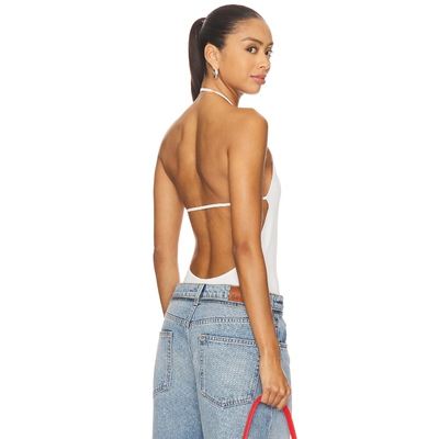 [春季新品]EAVES REY 紧身服 白色y2k辣妹风REVOLVE小众