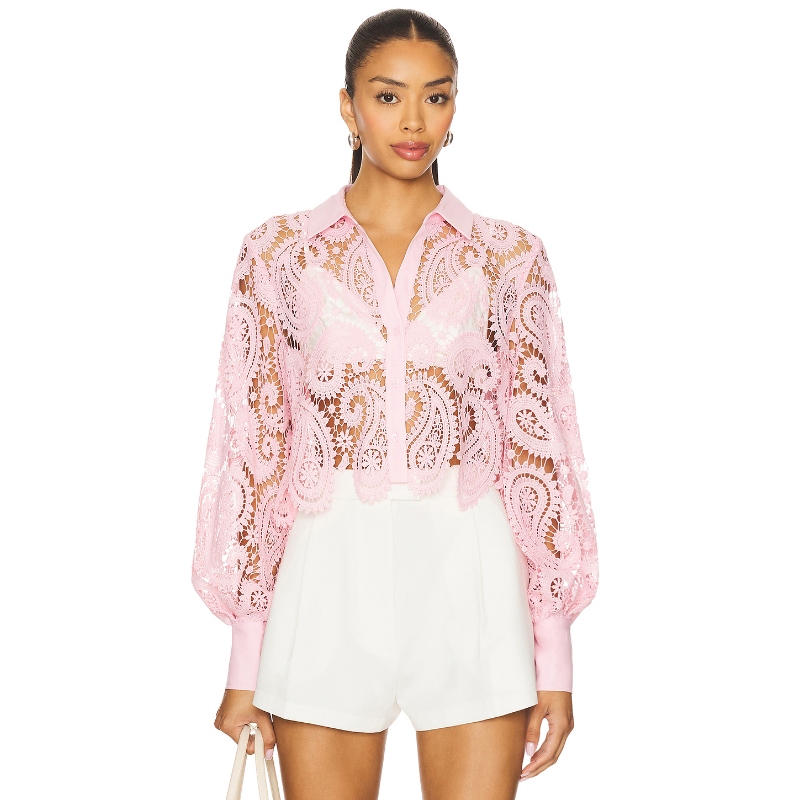 L'AGENCE ODELIA 短款系扣上装 粉红胭脂系列 y2k辣妹风REVOLVE小