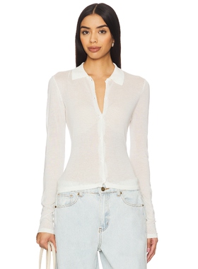 LIONESS BANKS 长袖上装象牙白简约修身防晒衬衫REVOLVE小众新款