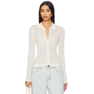 [春季新品]LIONESS BANKS长袖上装象牙白简约修身防晒衬衫REVOLVE