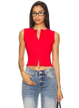 ALL THE WAYS CASSIE 上装 红色 y2k辣妹风REVOLVE小众新款