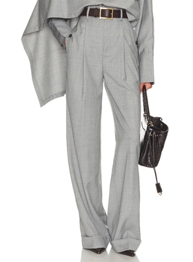 [冬季新品]Helsa长裤灰色西装裤静奢风通勤阔腿裤REVOLVE小众新款