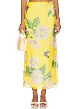 [冬季新品]LEO LIN JING 半身裙 黄色REVOLVE小众新款