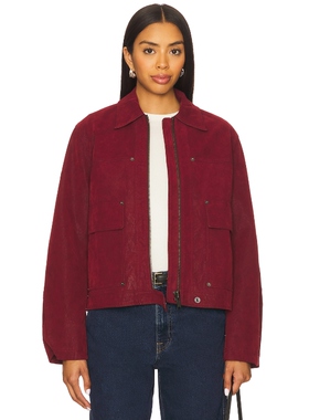 [冬季新品]Free People BLAIR 仿麂皮夹克 红色美式休闲风REV