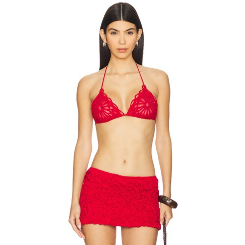 Norma Kamali 诺玛 卡玛丽 Scallop Bra Top 红色REVOLVE小众新款