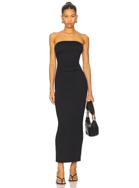 [冬季新品]LIONESS 黑色抹胸连衣裙性感风修身显瘦礼服裙REVOLVE