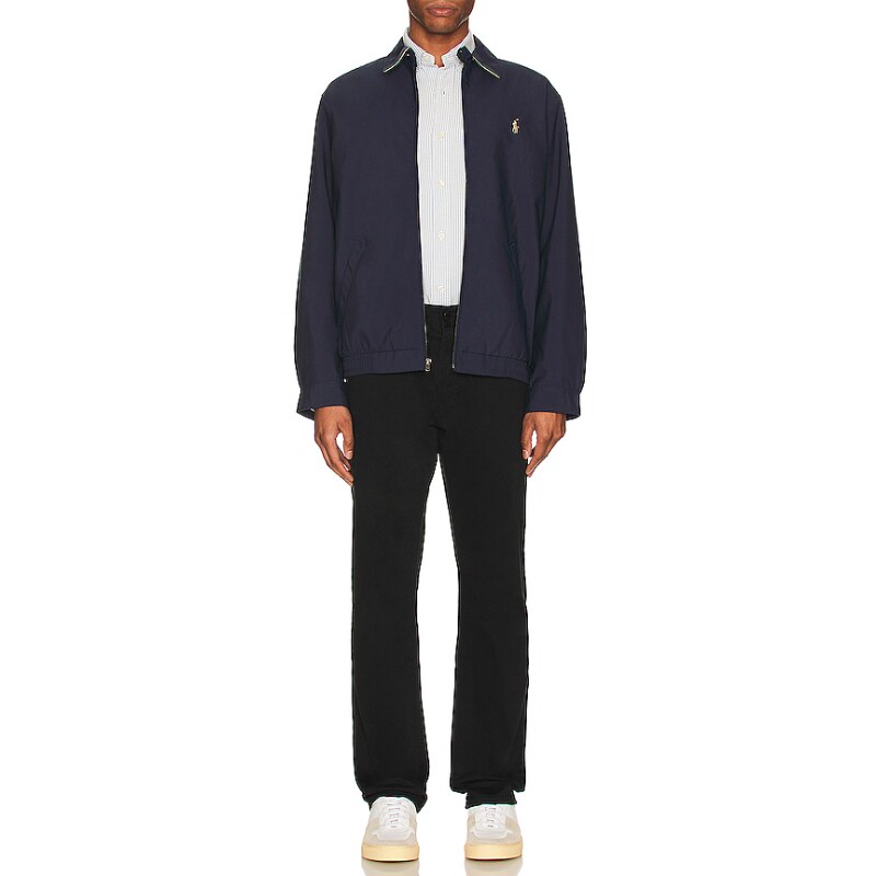 Polo Ralph Lauren早秋深蓝色翻领经典休闲通勤拉链夹克REVOLVE