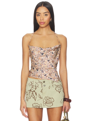 Juliet Johnstone Satin Cowl Neck Halter Top revolve小众新款