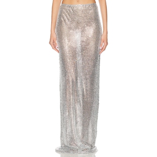 The New Arrivals by Ilkyaz Ozel 半身裙 金属银色REVOLVE小众新