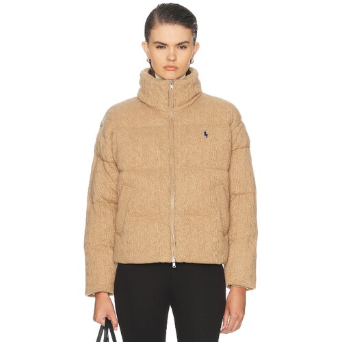 Polo Ralph Lauren驼色羽绒服立领外套保暖防风秋冬新品REVOLVE
