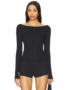 Cou Cou Intimates The Bateau Top 黑色 y2k辣妹风REVOLVE小众新