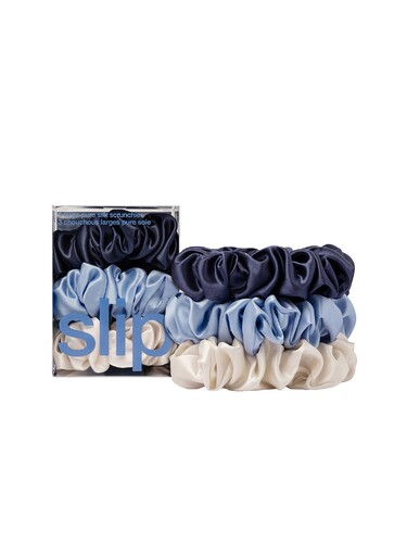 slip SET OF 3 PURE SILK LARGE SCRUNCHIES 纯丝大号发圈 revolv