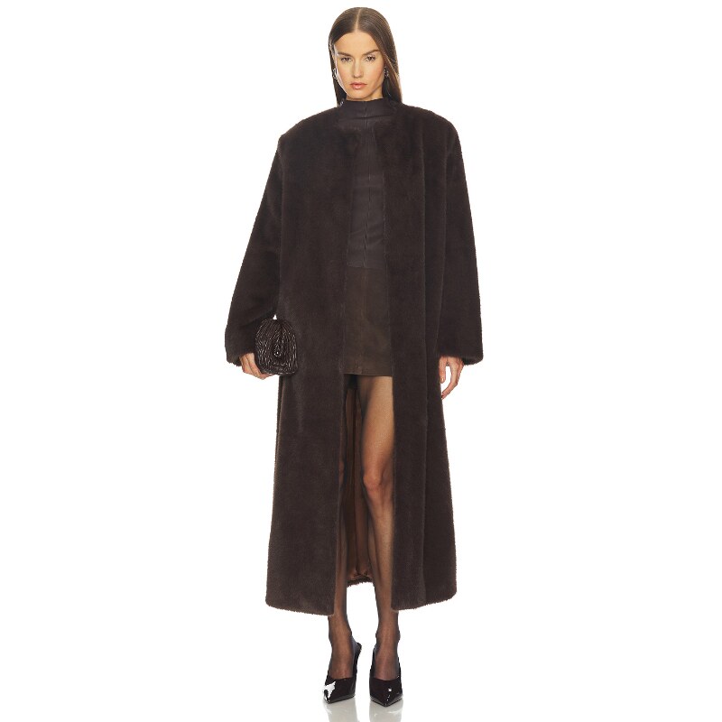 SRG LIV 大衣 巧克力色 老钱风REVOLVE小众新款