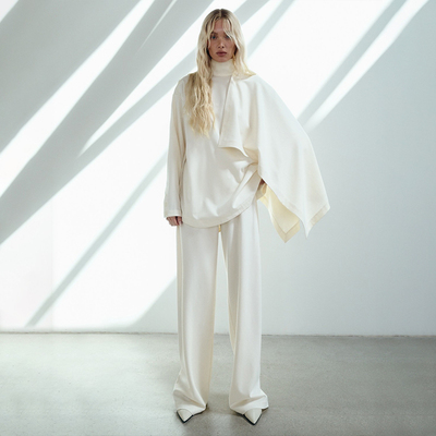 [春季新品]Helsa 上装 奶油色静奢风老钱风羊毛衫REVOLVE冬季保暖