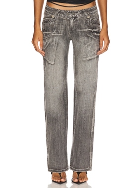 [冬季新品]Jaded London HUNTER复古风渐变灰色微喇牛仔裤REVOLVE