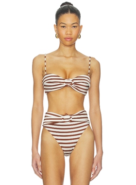 Cult Gaia ALOUETTE 比基尼文胸上装 Brown,White 性感REVOLVE小