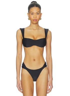 Shani Shemer ASTER 比基尼文胸上装 黑色 y2k辣妹风REVOLVE小众