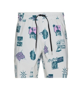Volcom PSYCHE 游泳短裤 白色运动复古风REVOLVE小众新款