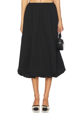 [冬季新品]LIONESS半身裙高腰A字蓬蓬裙裙黑色通勤百搭REVOLVE