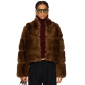 SAI MINK 环保皮草寒冬保暖大衣 Apparis 棕色REVOLVE小众新款