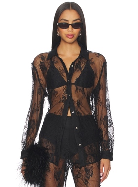 [冬季新品]Muma World Laced Classic Shirt 黑色REVOLVE小众