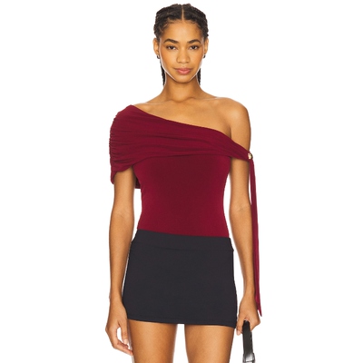 [春节穿搭]Lovers and Friends ELLA紧身服酒红色y2k辣妹REVOLVE