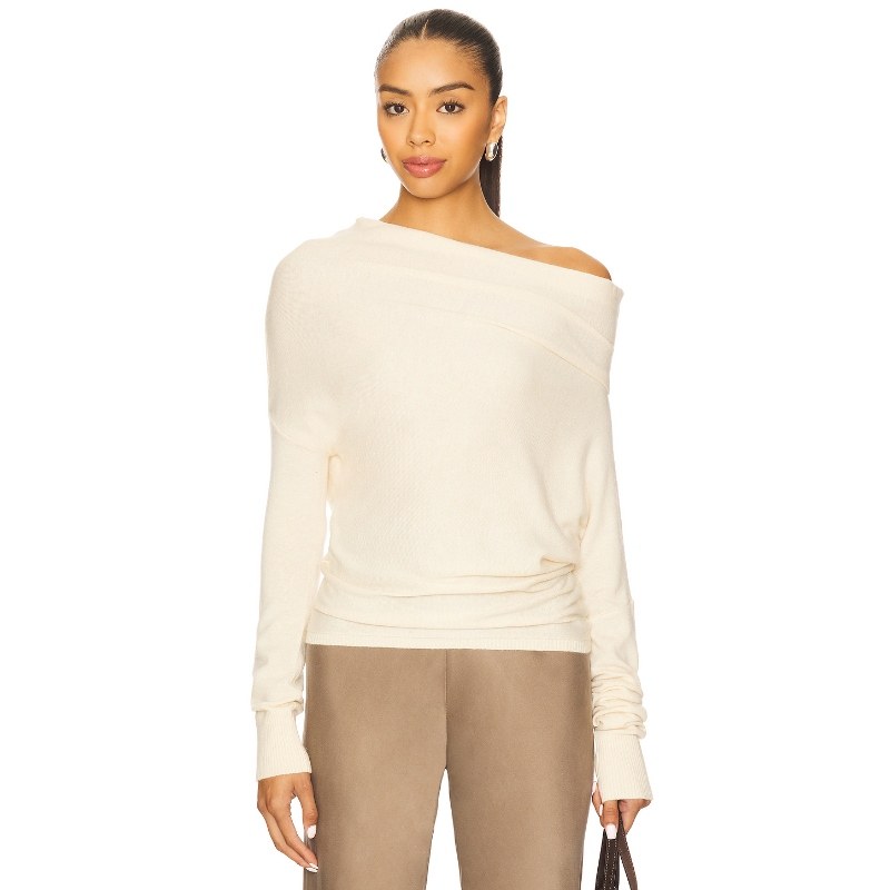 [早秋新品]House of Harlow 1960针织不对称单肩长袖REVOLVE羊绒