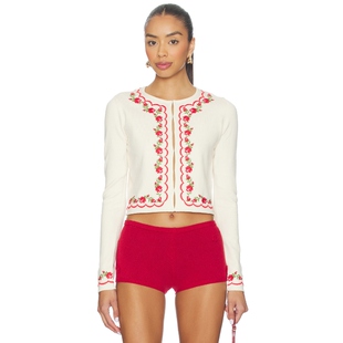 For Love WALTZ开衫 新品 Lemons爱柠檬 奶油色REVOLVE保暖 春季