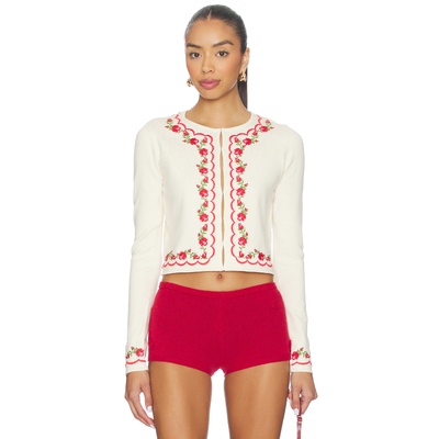 [春季新品]For Love & Lemons爱柠檬 WALTZ开衫奶油色REVOLVE保暖