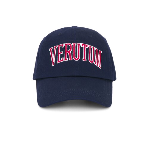 VERUTUM藏青色帆布字母刺绣弯檐棒球帽通勤百搭风早秋新品REVOLVE