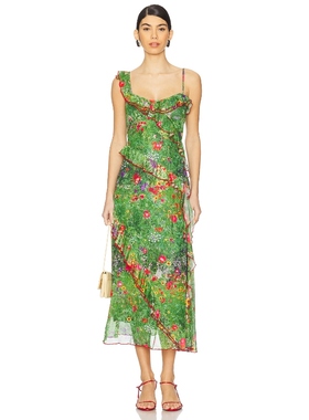 Tyler McGillivary JEMMA 中长款连衣裙女 绿色REV