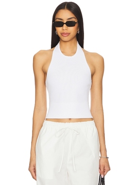 Elodie Effie Halter Knit Tank Top白色辣妹风REVOLVE
