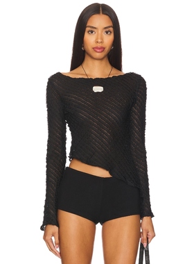 不是小沈同款superdown JAYNE 上装长袖上衣黑色y2k辣妹风REVOLVE