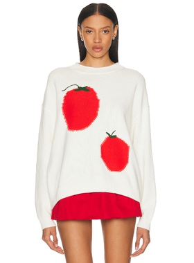 Staud Giada Sweater 白色REVOLVE小众新款