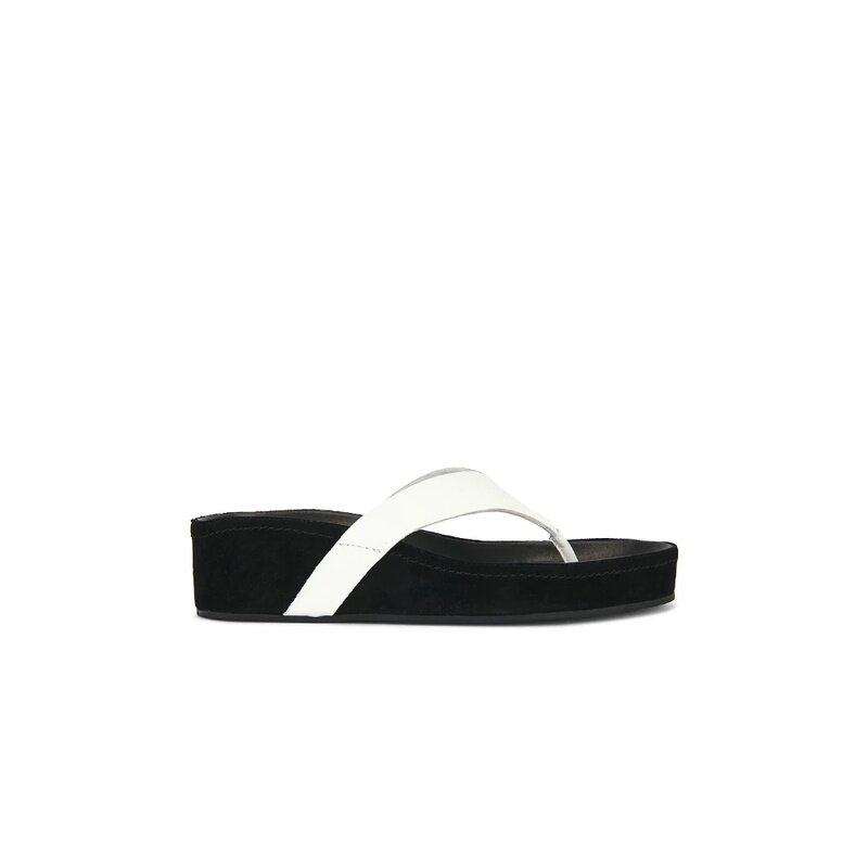 [早秋新品]Tony Bianco黑白凉鞋夹趾坡跟皮革休闲鞋REVOLVE