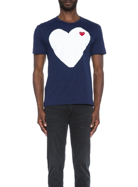 COMME des GARCONS PLAY RED EMBLEM COTTON HEART T恤REVOLVE小