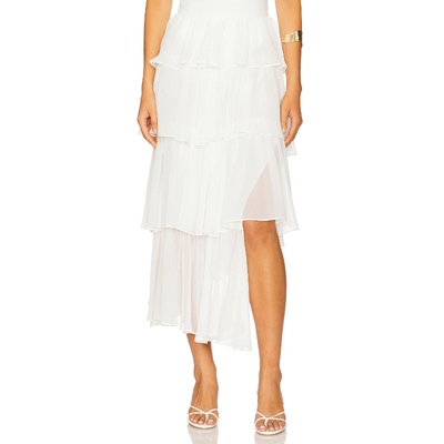 [春季新品]Bardot Adelene Frill Midi Skirt 象牙白 REVOLVE小众