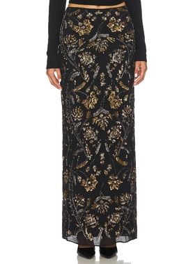 Veronica Beard MEDINA 长款半身裙 黑色REVOLVE小众新款