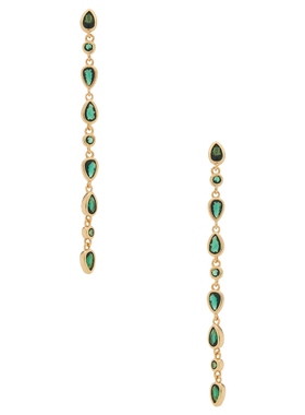 Ettika CRYSTAL RAINFALL 悬挂耳坠 绿色REVOLVE小众新款