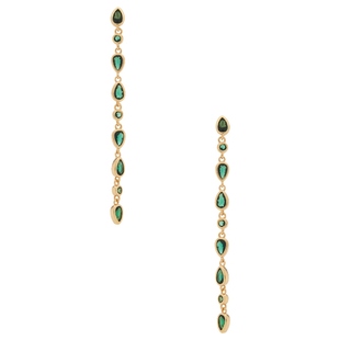 绿色REVOLVE小众新款 Ettika 悬挂耳坠 RAINFALL CRYSTAL