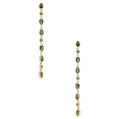 Ettika CRYSTAL RAINFALL 悬挂耳坠 绿色REVOLVE小众新款