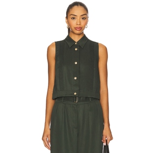 [冬季内搭]HEVRON VERA 上装深绿色y2k辣妹风REVOLVE小众新款