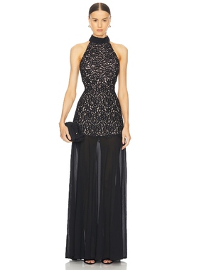 L'Academie ZELIE 蕾丝长裙 黑色REVOLVE小众新款